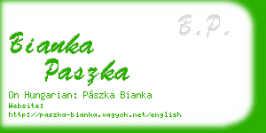 bianka paszka business card